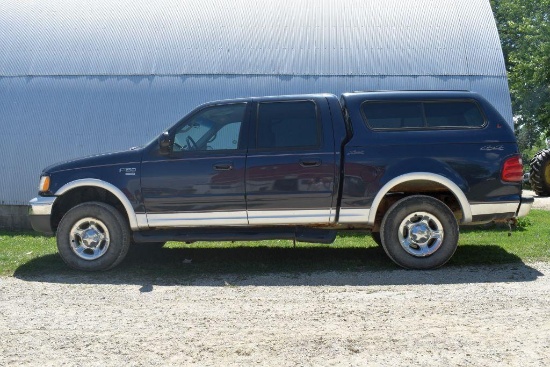2001 Ford F150, Gas, 4 Door, Topper, Runs & Drives, 4x4, V8, Auto, 158,556 Miles