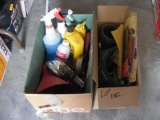 Box of Sanding Supplies and Box of Automotive Supplies