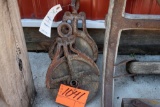 2 Antique Wooden Pullies