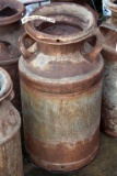 Antique Milk Can With Lid, 8 Gal