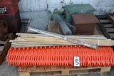 Pallet Containing Chick Wire, Plastic Snow fence, Wooden Lathes, Chunk of I-Beam, Wooden Box