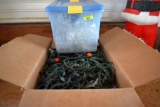 Box of Holiday Lights and Hanging Supplies