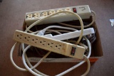 Box of electric strips and light extension cords