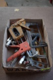 Box of Assorted Tools, Stapler, Caulk Gun, Copper Tube Flare
