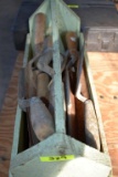 Wooden Carpenters Tool Box Full of Masonry Tools