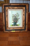 Floral Painting in Vintage Frame, Approx. 18