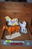 3 Glazed Ceramic Horse Figurines