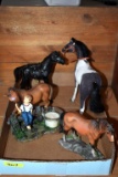4 Horse Figurines