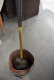 Sledge Hammer and Wedges in Metal Pail