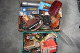 Box of Auto Pipes, Lights, Misc.