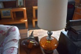Set Of 2 Amber Glass Lamps, Table Lamp 34