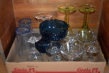 Assorted Drinkware with Green Stemware