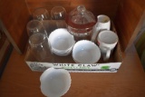 Assorted Glass with Red Candy Dish