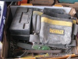 Box of Assorted Tools with Pry Bar, Tool Pouch, Vise Grips