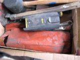 Assortment of Tools Including Rubber Mallet, Open End Box Wrenches, Stud Finder