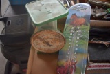 Vintage Scale and Horse Thermometer