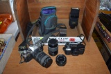 Cannon 35mm Camera, 35mm Lens 70-270mm Lens, 50mm Lens, Lens Kit, Extra Flashes, Olympus
