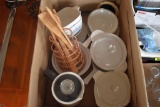 Assortment of Corning Ware, Kitchen Utensils and Coffee Maker