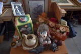 Box of Home Decor, Battery Operated Puppy