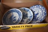 3 Piece Delft China and 1 Tile
