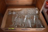 Wine Bottle and 6 Cut Glasses