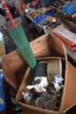 Box of Bamboo Parasol, Clock and Cow Decor