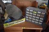 25 Drawer Bolt Bin With Contents, Welding Helmet, Craftsman Carbide Top Rotary Planer