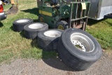 (4) 445/50R22.5 Super Single Trailer Tires