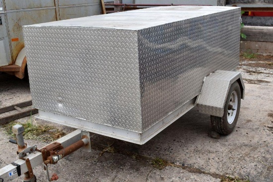 1998 Aluminum 8' x 4' x 31'' Single Axle Trailer, With Aluminum Ramp, Has Paperwork