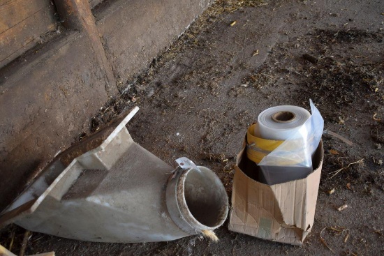 Poly Silo Chute Hopper Including Roll Of Plastic Tube Liner