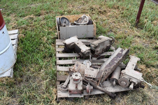 Assortment Of Silo Unloader Parts Including Gear Boxes, And Others