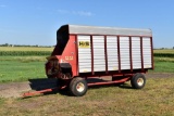 H&S Twin Auger HD 18' Forage Wagon, Steel Sides, Good Roof, 16 Ton Running Gear, Single Axle, Good