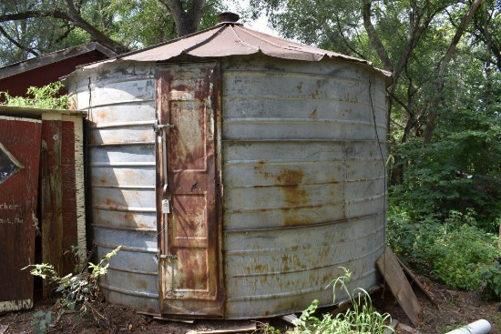 Small Grain bin by driveway, buyer has 10 days to remove