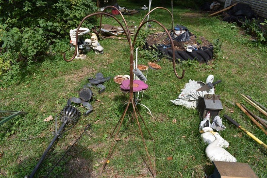 Metal Garden Art and table