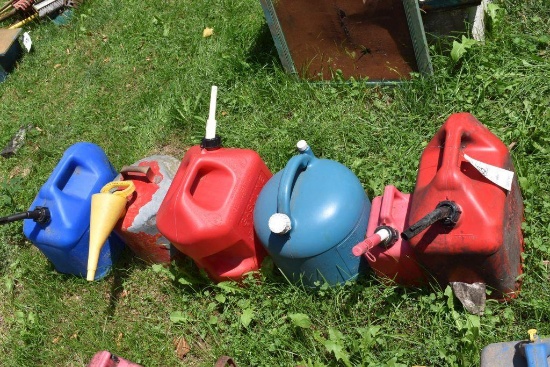 Assorted gas cans