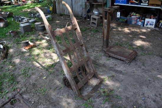 Vintage two wheel feed cart truck