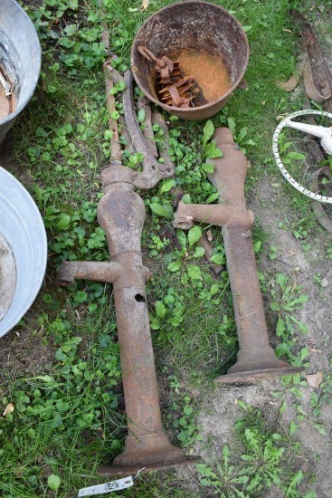Two Well Pumps and metal bucket