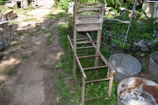 Vintage Anchor Wooden Wash Tub Stand with Ringer