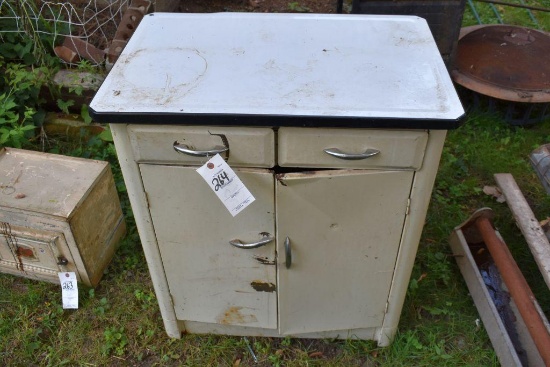 Metal Enamel Top Kitchen Cupboard