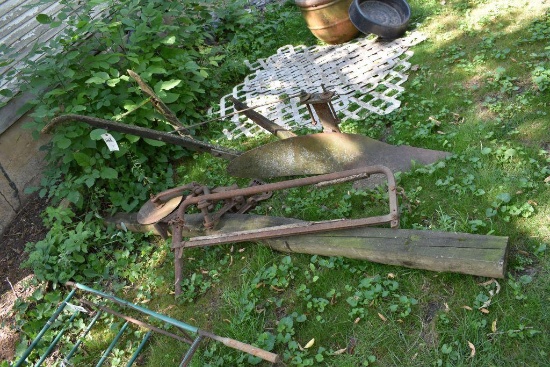 One Bottom Walking Plow and stanchion