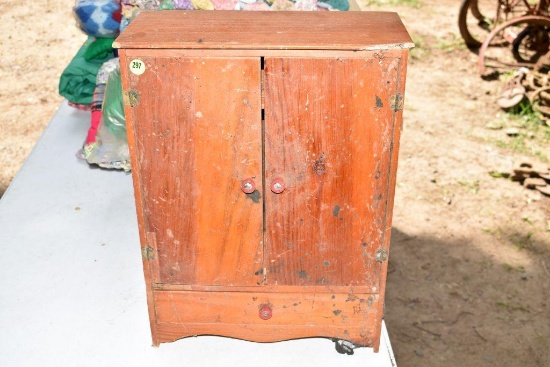 Vintage Wooden Doll Wardrobe