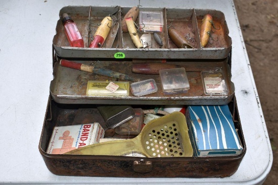 Vintage tackle box with tackle