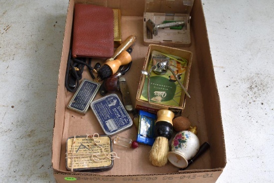 Shaving items and pocket knife