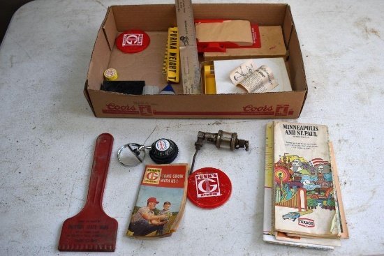 Funks advertising items, road maps and advertising items