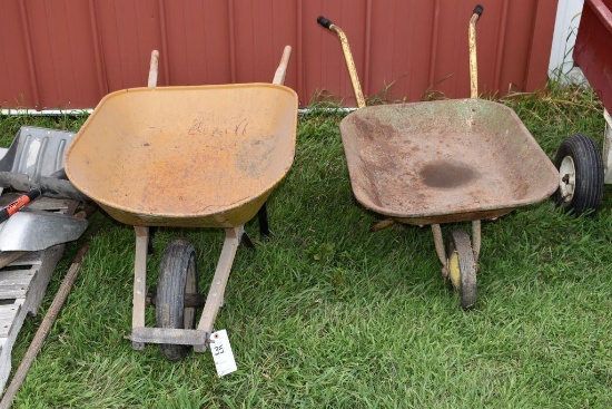 (2) Steel Wheel Barrels