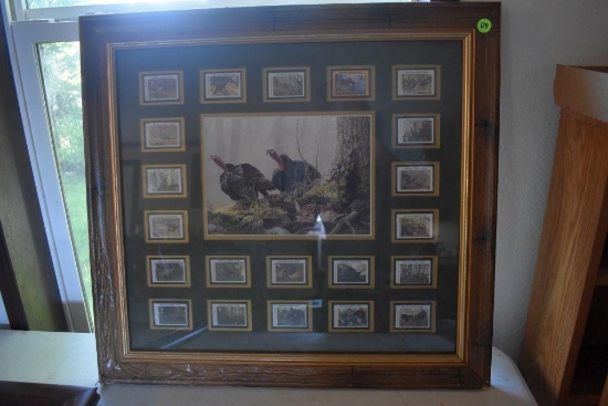 Framed Wild Turkey Stamp Collection