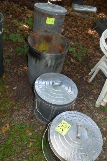 (4) Aluminum Garbage Cans