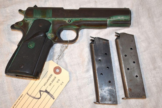Colt MK IV 45 Cal., Model 1911, SN 31183B70, Sells with (4) Clips: Both Hold 7 Rounds