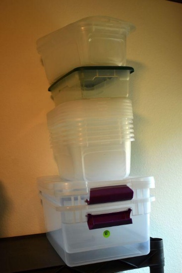 Assorted Plastic Tubs with Some Covers