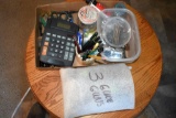 Assortment of Crafting Supplies Including: Hot Glue Guns, Writing Utensils, Screws, Scissors and